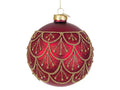 Palla di Natale vetro rosso scuro ed oro D. 10cm | Rohome | Rohome