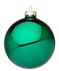 Palla di Natale vetro verde smeraldo lucido D. 10cm | Rohome | Rohome