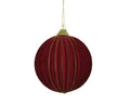 Pallina Natalizia in Velluto Rosso con Finiture Dorate | Rohome | Rohome