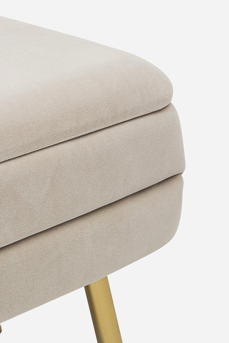 Panca contenitore in velluto beige | rohome - Rohome
