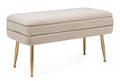 Panca contenitore in velluto beige | rohome | Rohome
