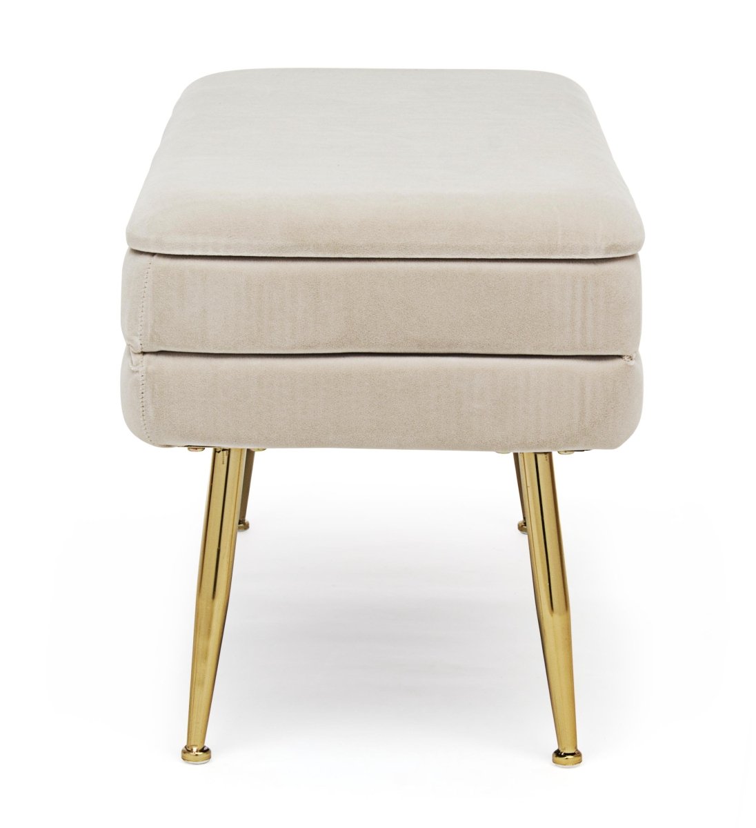 Panca contenitore in velluto beige | rohome - Rohome