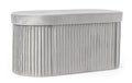 Panca contenitore pieghevole in velluto grigio | Rohome | Rohome