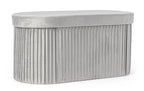 Panca contenitore pieghevole in velluto grigio | Rohome - Rohome