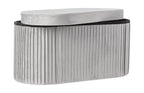 Panca contenitore pieghevole in velluto grigio | Rohome - Rohome