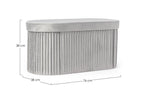 Panca contenitore pieghevole in velluto grigio | Rohome - Rohome