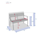 Panchina da giardino 2 posti in metallo grigio | Rohome - Rohome