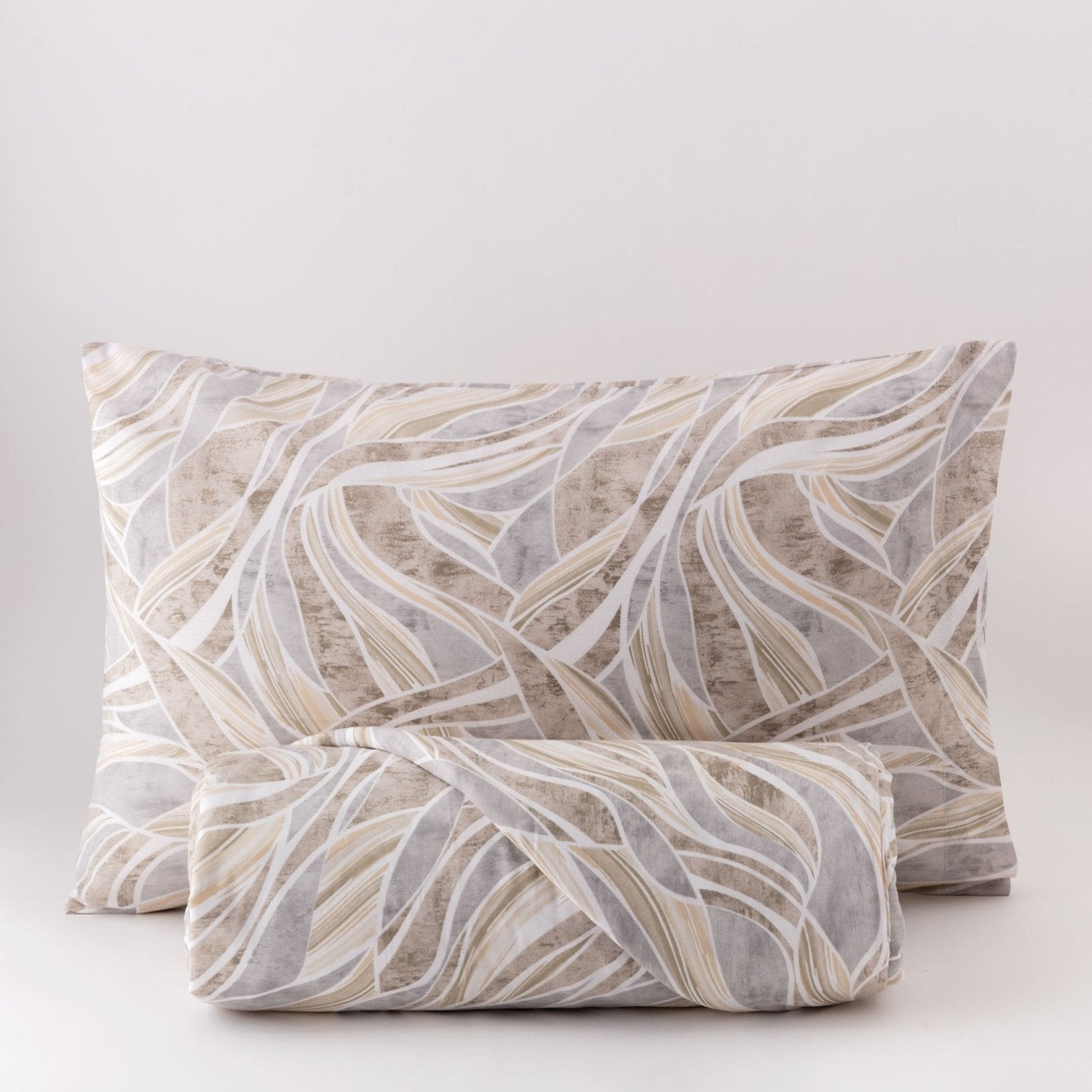 Parure copripiumino lenia in cotone tortora | Rohome | Rohome