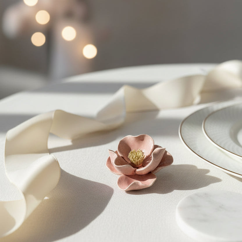 Bomboniera peonia piccola in ceramica capodimonte assortita | Rohome