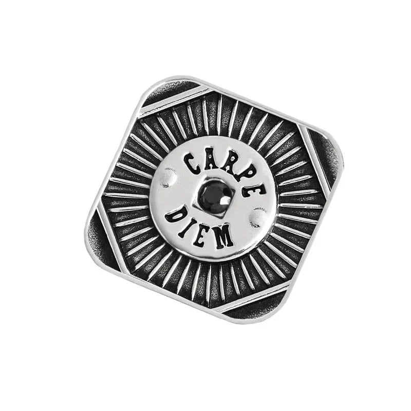 Marlù - Piastrina quadrata carpe diem con zircone nero changy | Rohome