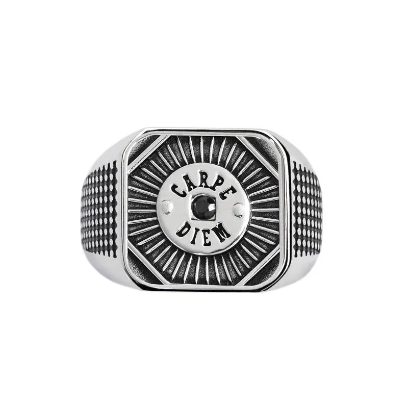 Marlù - Piastrina quadrata carpe diem con zircone nero changy | Rohome