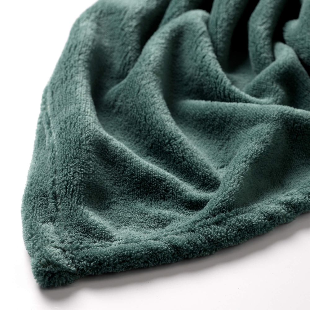 Plaid in velluto verde petrolio 200 cm | Rohome