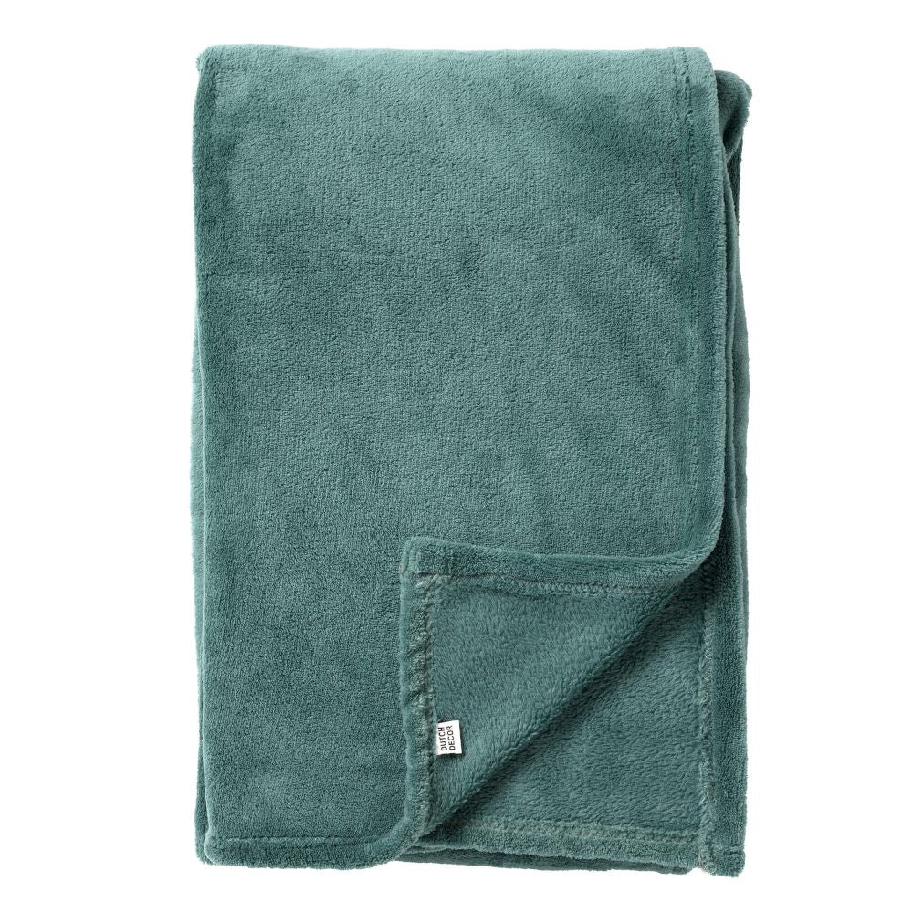 Plaid in velluto verde petrolio 200 cm | Rohome