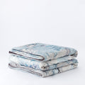 Plaid Perla in velluto con trama fiori Azzurro | Rohome | Rohome