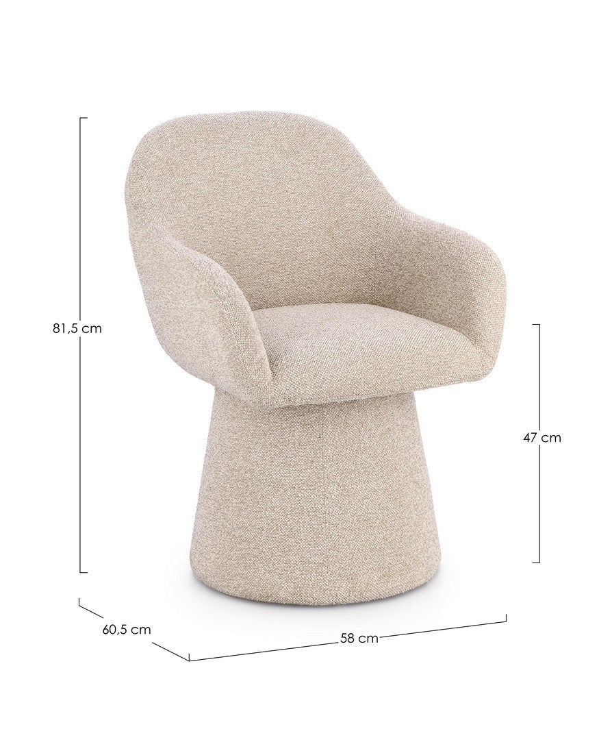 Poltrona girevole antara beige | Rohome | Rohome