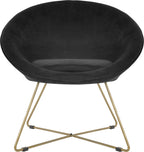 Poltrona in velluto nero e gambe colore oro | Rohome - Rohome