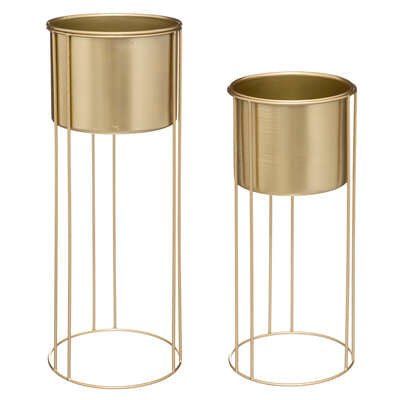 Porta vaso in metallo colore oro | Rohome - Rohome