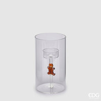 Portacandela EDG con omino marzapane in vetro h.16 cm | Rohome - Rohome