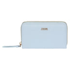 Portafoglio Thun in ecopelle donna azzurro con zip around piccolo | Rohome - Rohome