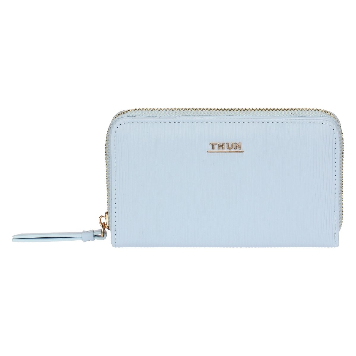 Portafoglio Thun in ecopelle donna azzurro con zip around piccolo | Rohome - Rohome