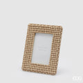 Portafoto Edg intreccio rettangolare gold h22cm | Rohome | Rohome