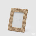 Portafoto Edg intreccio rettangolare gold h25cm | Rohome | Rohome