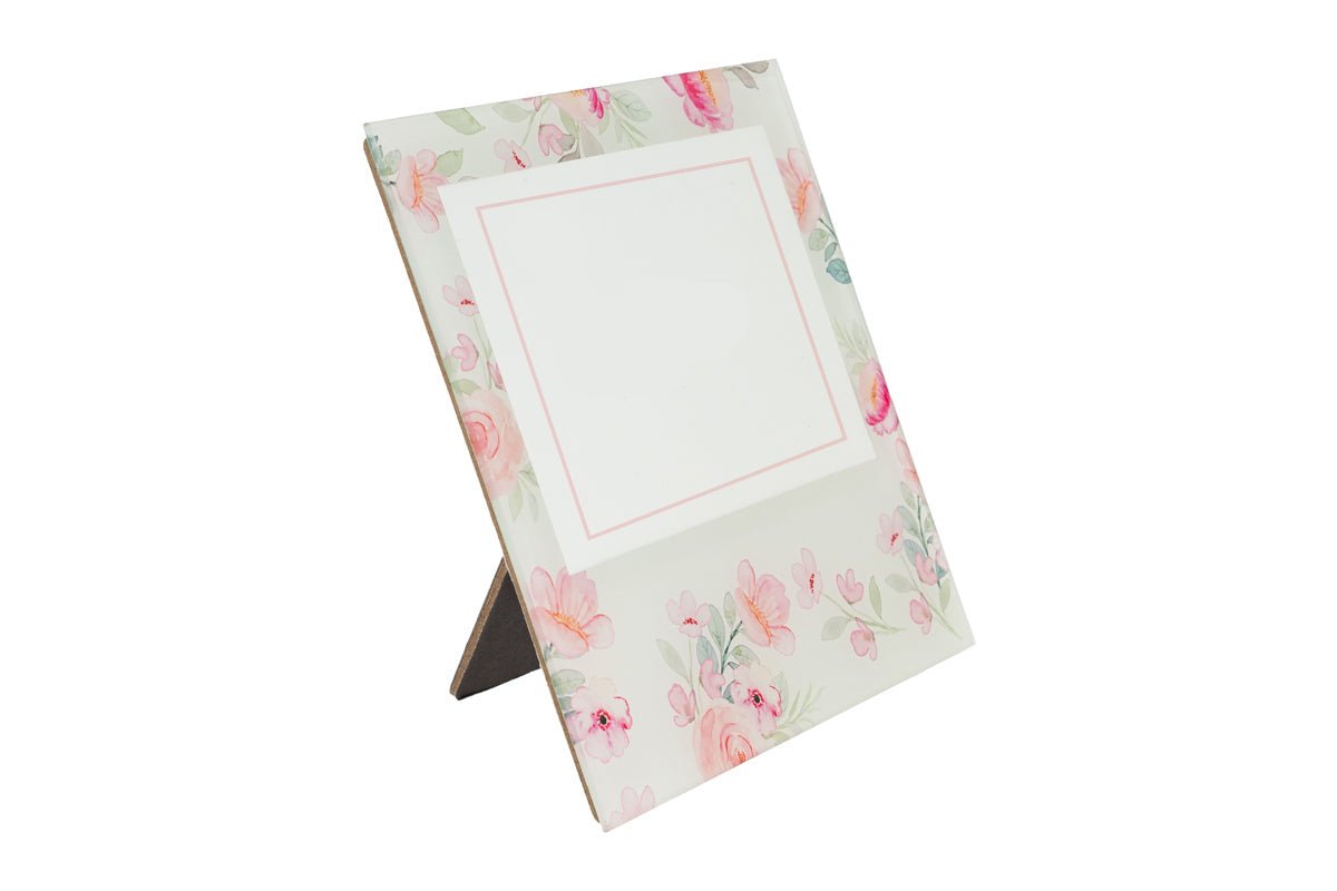 Portafoto in vetro decoro fiori 18z17cm | Rohome | Rohome