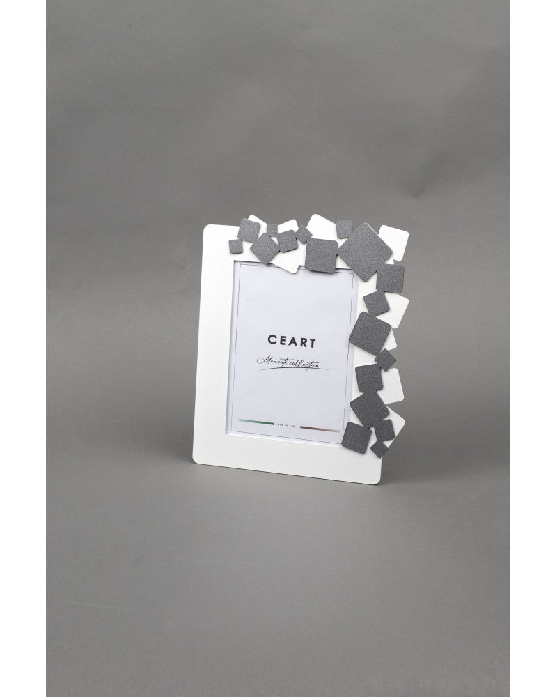 Portafoto materia bianco e ghisa 15x20cm | Rohome | Rohome