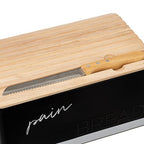 Portapane con tagliere in legno e coltello | Rohome - Rohome