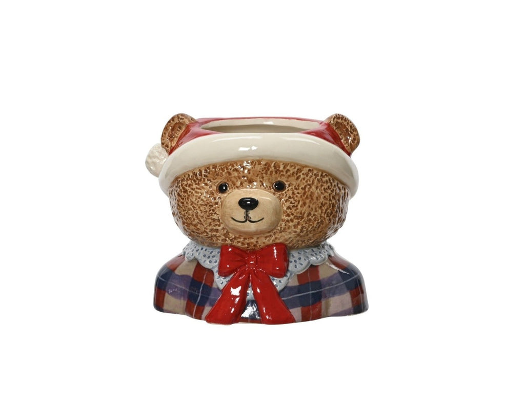 Portavaso Natalizio Orsetto con Cappello di Babbo Natale | rohome | Rohome