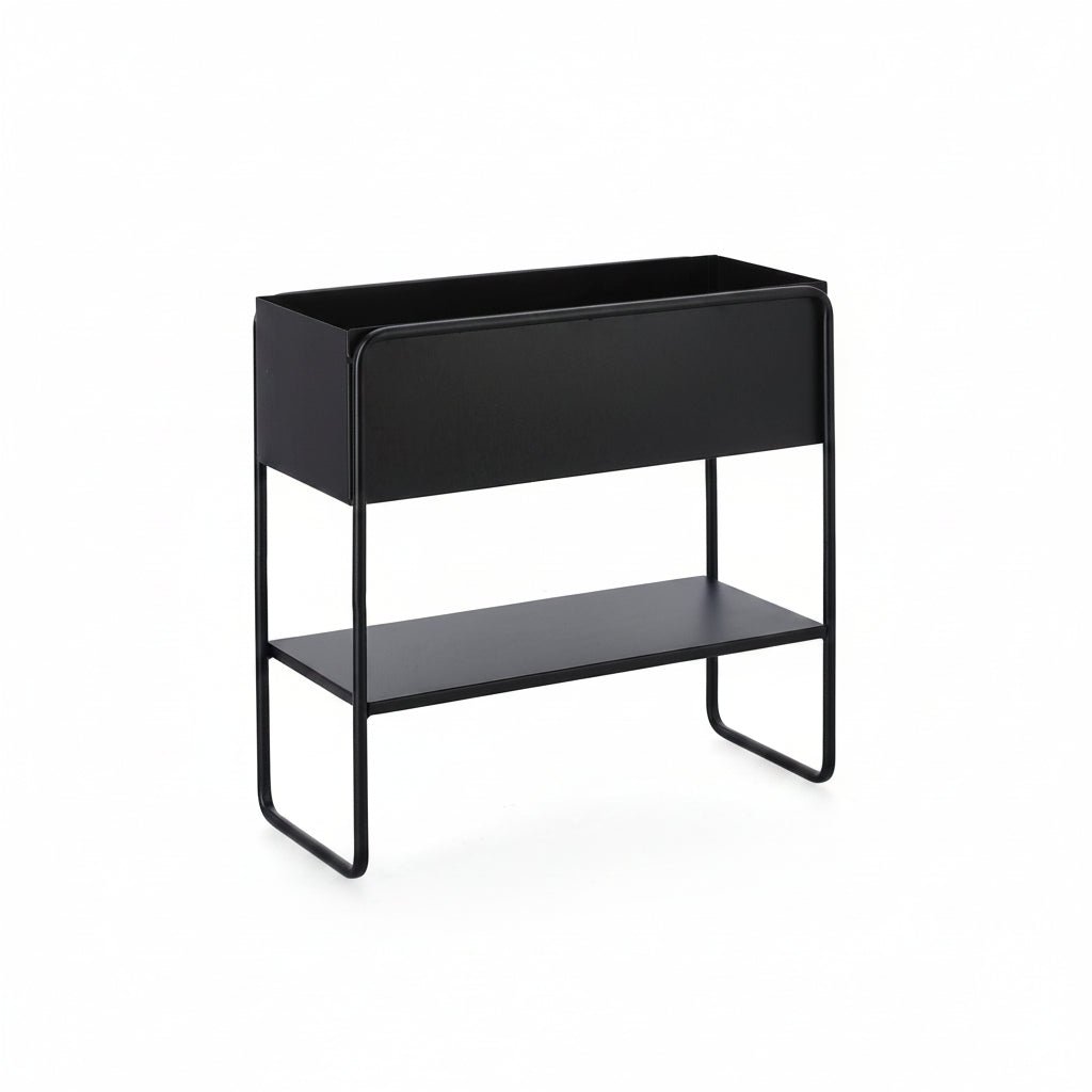 Portavaso rettangolare in metallo nero 45x44 | Rohome | Rohome