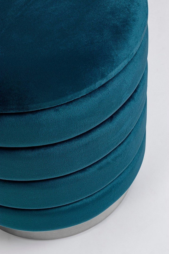 Pouf contenitore arin blu ottanio | Rohome | Rohome
