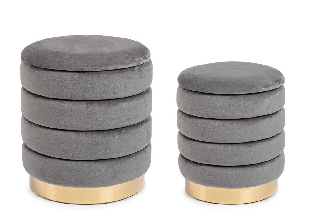 Pouf contenitore arin grigio | Rohome | Rohome