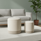 Pouf contenitore deva grigio chiaro e naturale | Rohome | Rohome