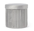 Pouf contenitore pieghevole in velluto grigio | Rohome | Rohome