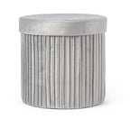 Pouf contenitore pieghevole in velluto grigio | Rohome - Rohome
