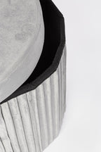 Pouf contenitore pieghevole in velluto grigio | Rohome - Rohome