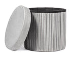 Pouf contenitore pieghevole in velluto grigio | Rohome - Rohome