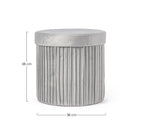 Pouf contenitore pieghevole in velluto grigio | Rohome - Rohome