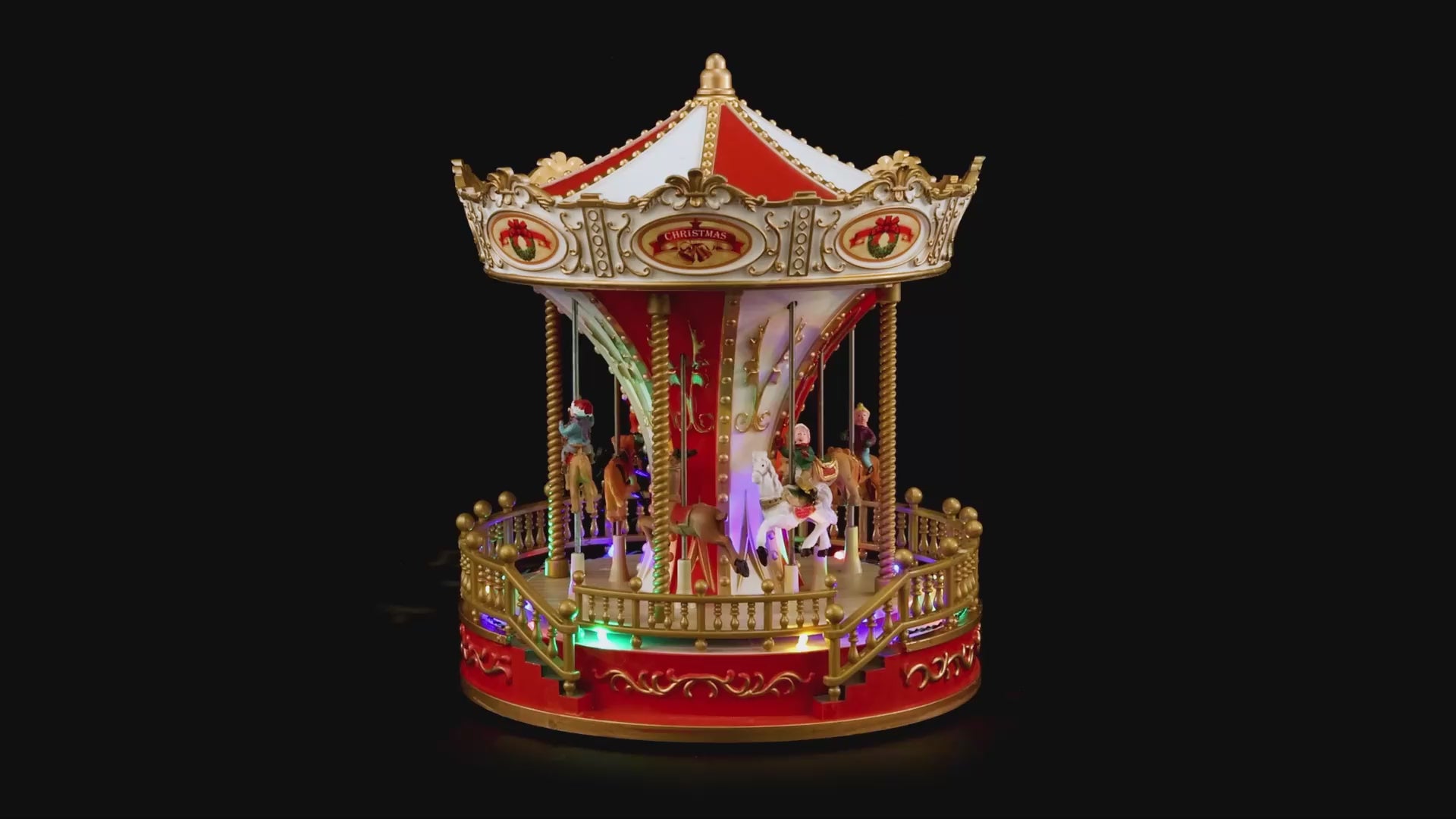 Scenografia natalizia giostra grande led e musica | rohome