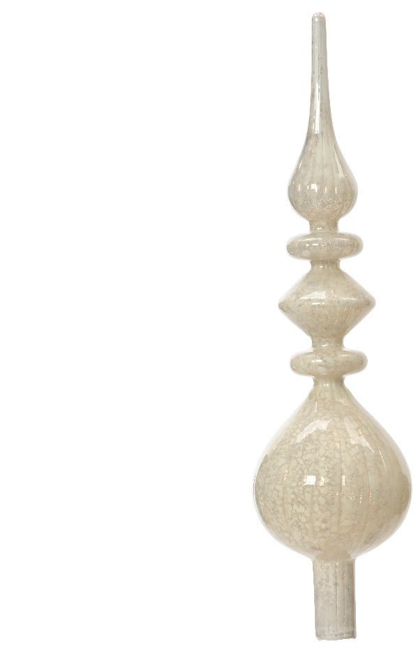 Puntale albero di natale in vetro bianco stile antico | rohome | Rohome