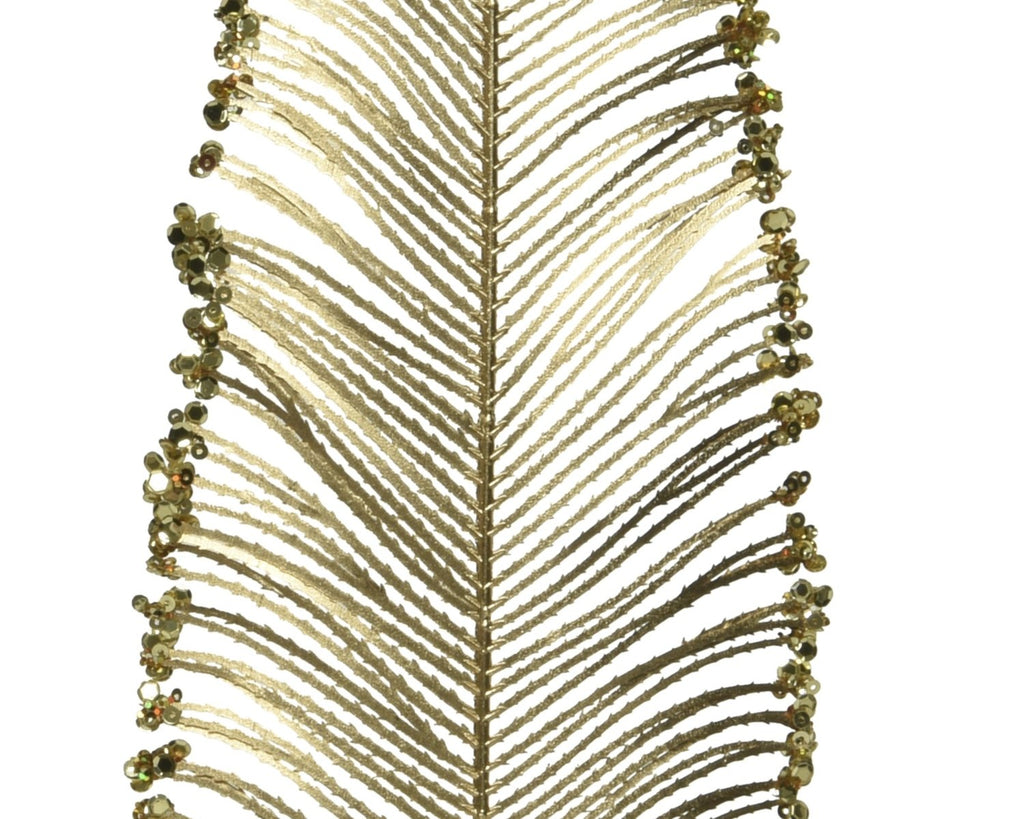 Ramo felce colore oro con finitura glitterata h.79 cm| rohome | Rohome