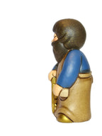 Thun - Personaggio falegname presepe in ceramica blu | Rohome