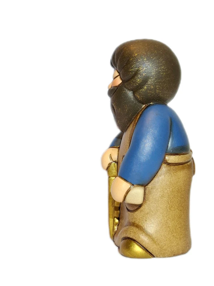 Thun - Personaggio falegname presepe in ceramica blu | Rohome