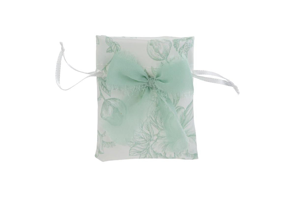 Sacchettino in raso trama fiori verde | Rohome | Rohome