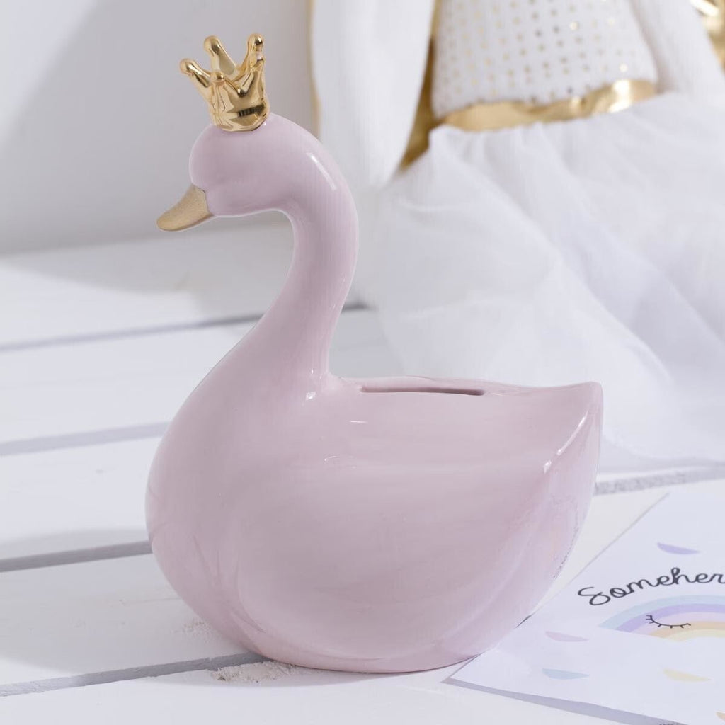 Salvadanaio in ceramica bimbi a forma di cigno | Rohome | Rohome
