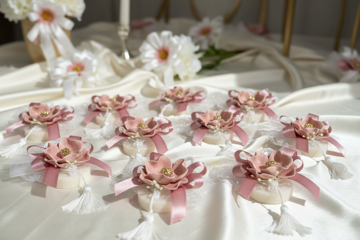 Bomboniera Saponetta piccola con peonia | Rohome