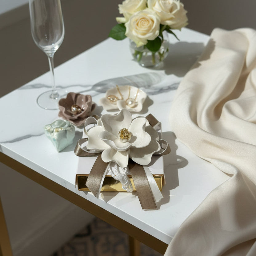 Bomboniera scatola porta confetti con peonia grande | Rohome