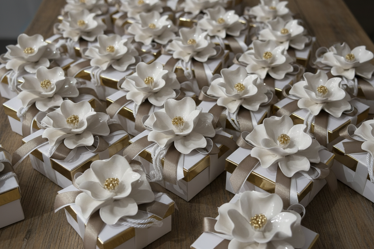 Bomboniera scatola porta confetti con peonia grande | Rohome