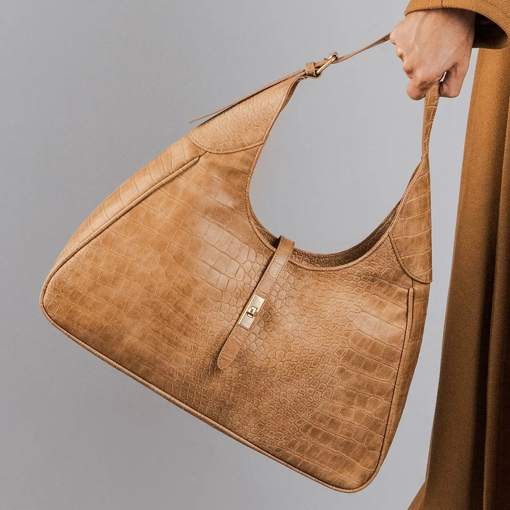 Thun - Borsa a spalla effetto rettile beige | Rohome